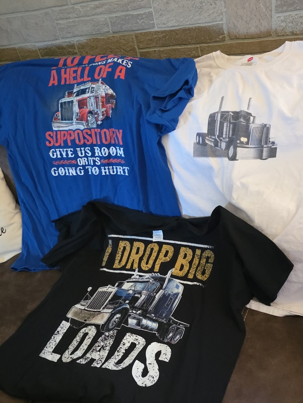 2 XXL Mens Trucking Tshirts GC Semi Truck Graphics